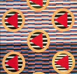 Röda trianglar i cirklar